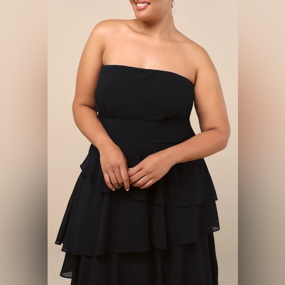 Lulus Gorgeous Essence Black Strapless Tiered Maxi Dress - Picture 8 of 12
